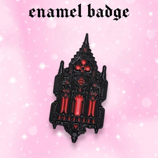The Unholy Cathedral enamel pin badge, Vampire Gothic, Strange Dollz Boudoir