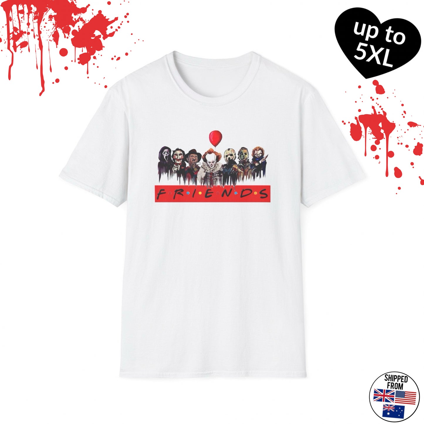 Horror movies friends tshirt