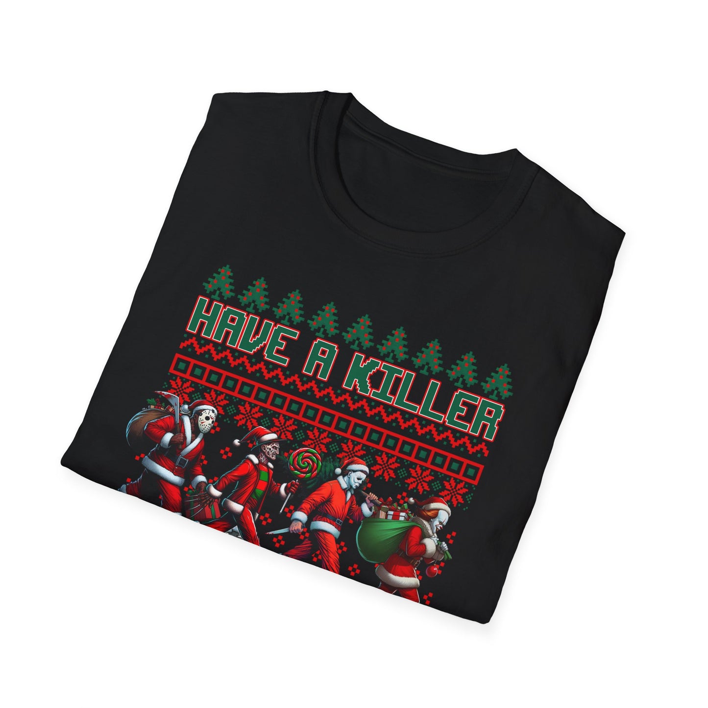 Killer Christmas, Softstyle T-Shirt, up to 5XL, Horror Movie, Ugly Christmas Jumper