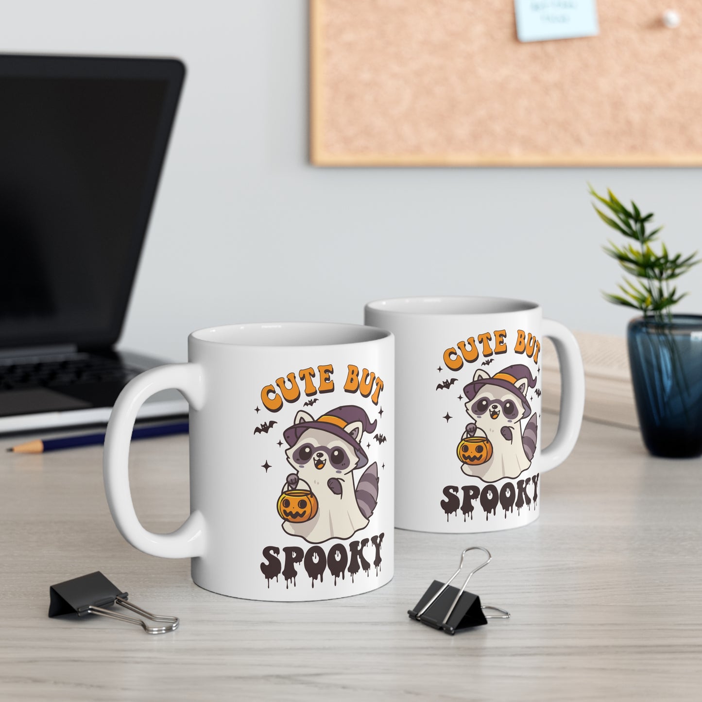 Cute but Spooky, Halloween Mug, cute Racoon