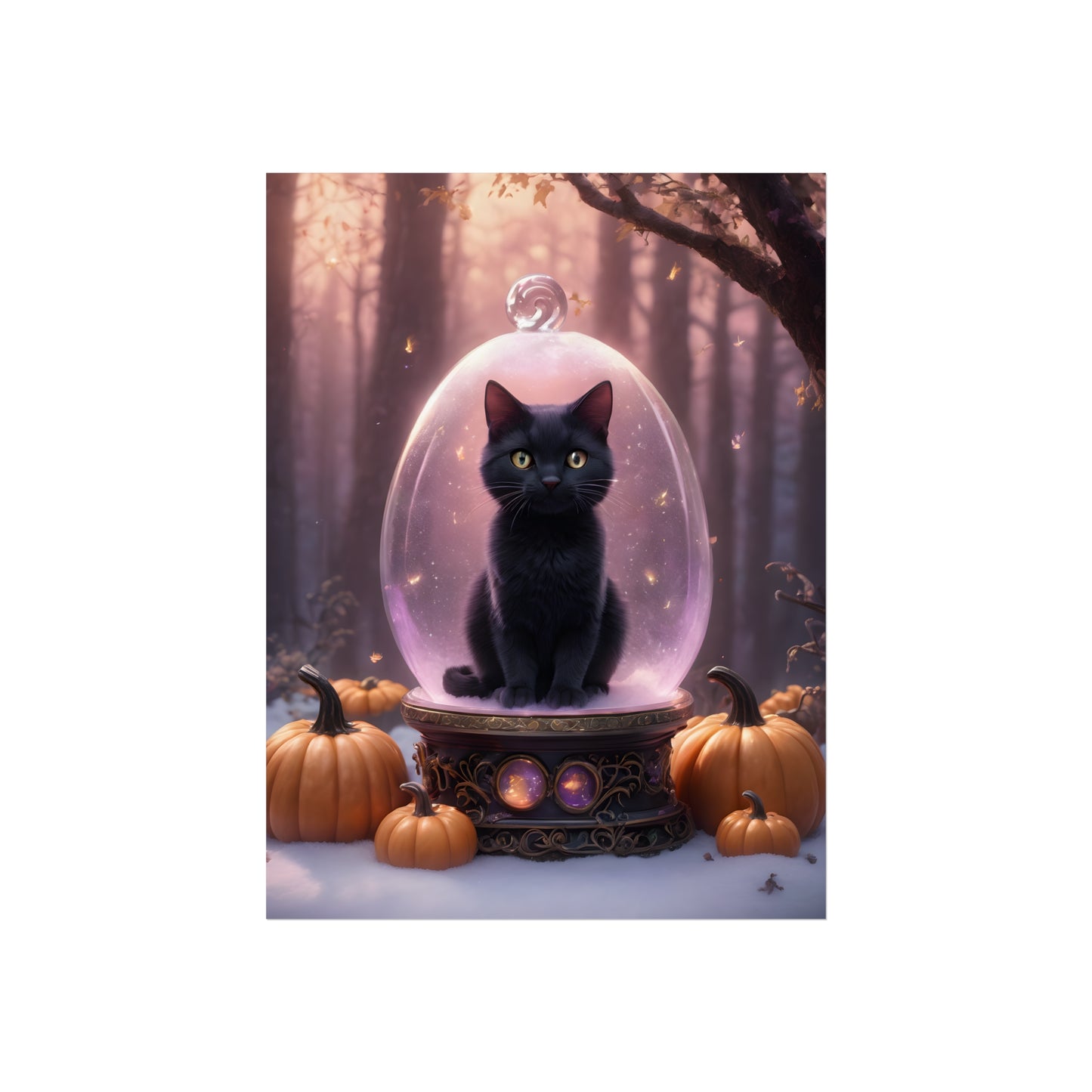 Black Cat Fine Art Print, Dark Academia, Goth Wall Decor, Gothic Gallery Wall, Witchy Halloween Decor