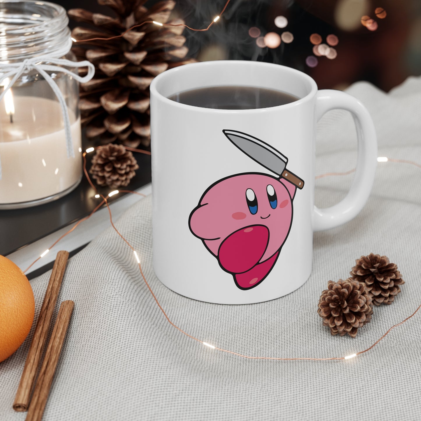 Kirby with knife Mug