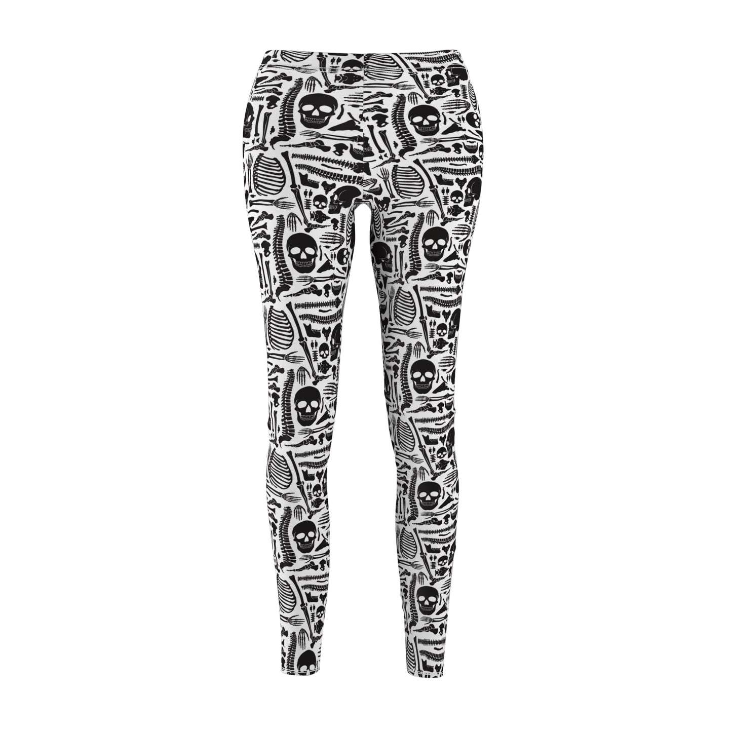 Spooky Skeletons Casual Print Leggings, Halloween