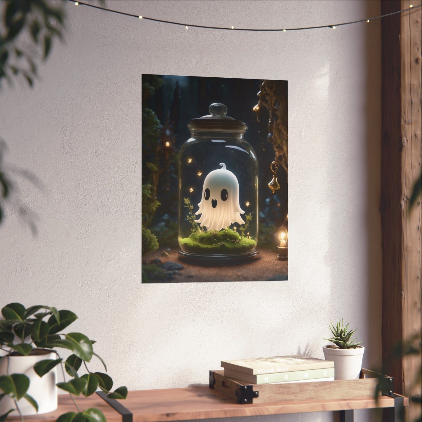 Cute Ghost Fine Art Print, Dark Academia, Goth Wall Decor, Gothic Gallery Wall, Halloween Decor