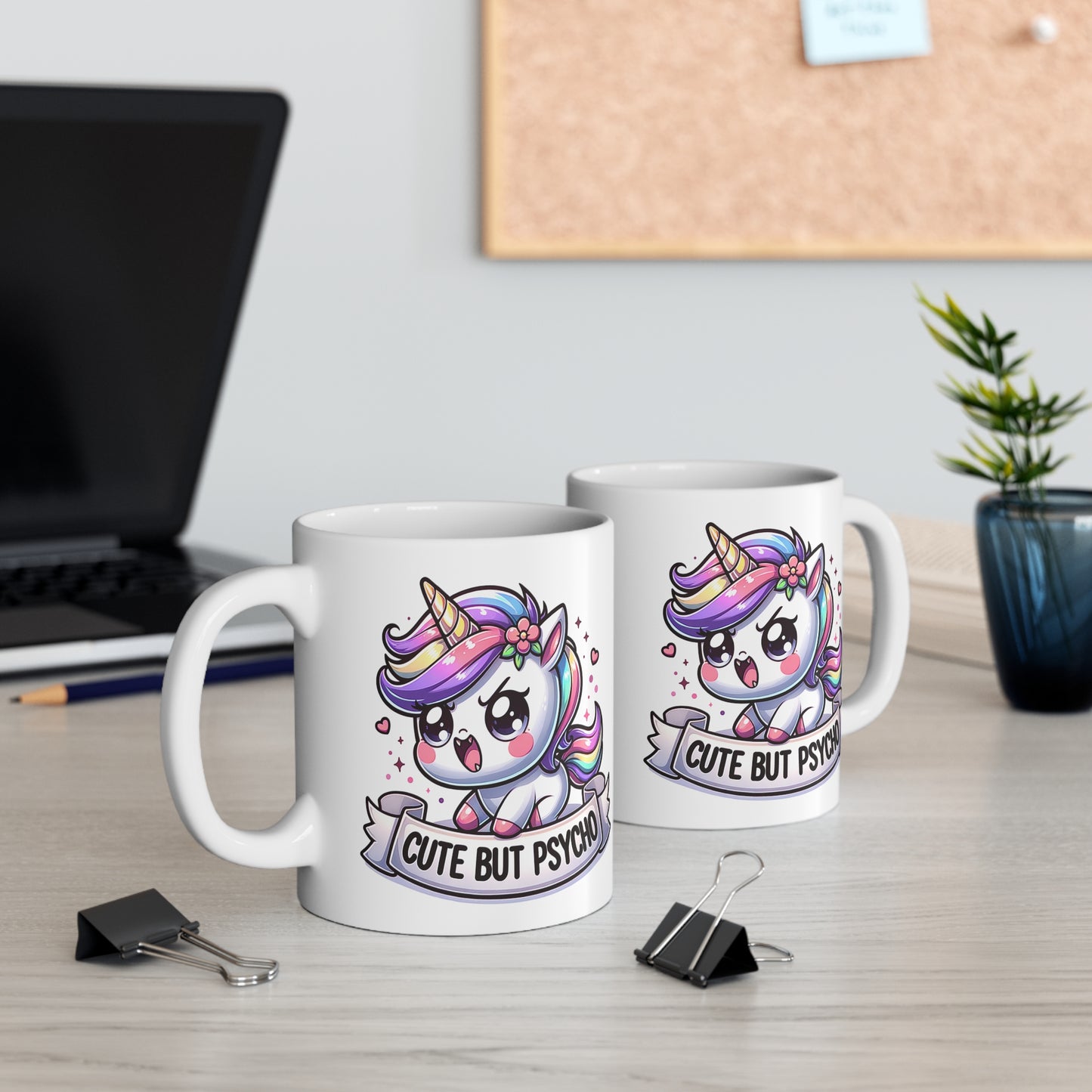 Cute but Psycho Mug, kawaii unicorn, pastel goth