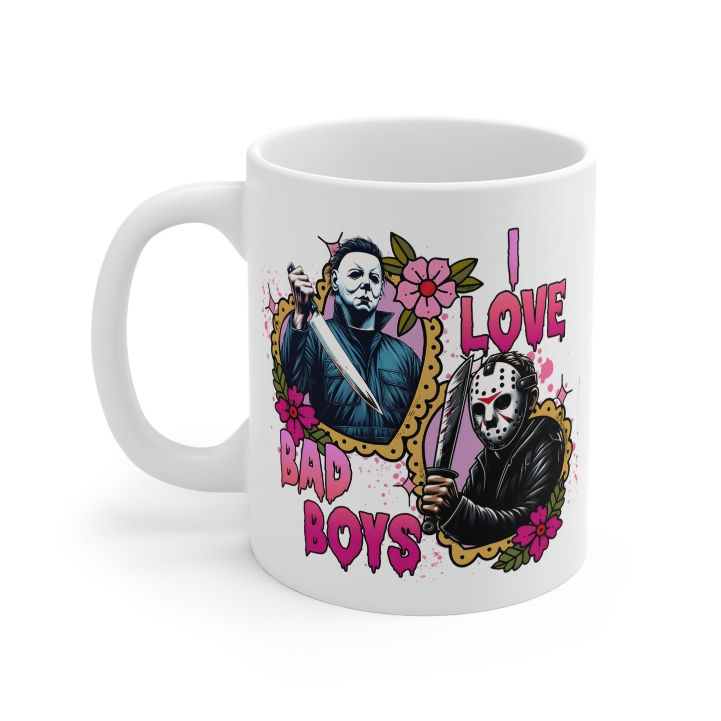 I love Bad Boys Mug, Halloween, Horror movies
