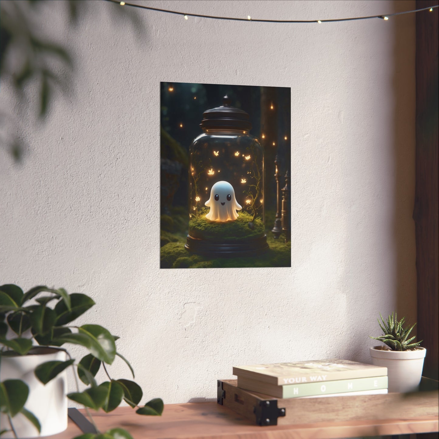 Cute Ghost Fine Art Print, Dark Academia, Goth Wall Decor, Gothic Gallery Wall, Halloween Decor