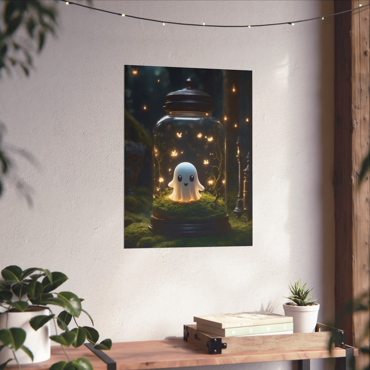 Cute Ghost Fine Art Print, Dark Academia, Goth Wall Decor, Gothic Gallery Wall, Halloween Decor