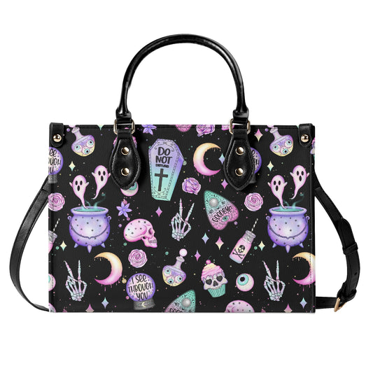 Midnight Coven Handbag, Pastel Goth Vegan Leather Handbag