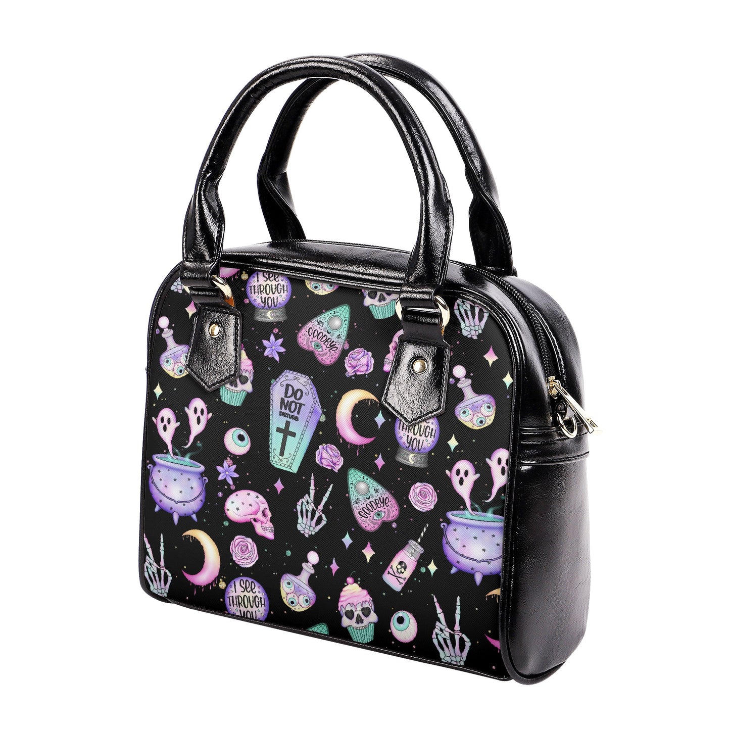 Midnight Coven Handbag, Pastel Goth Vegan Leather Handbag