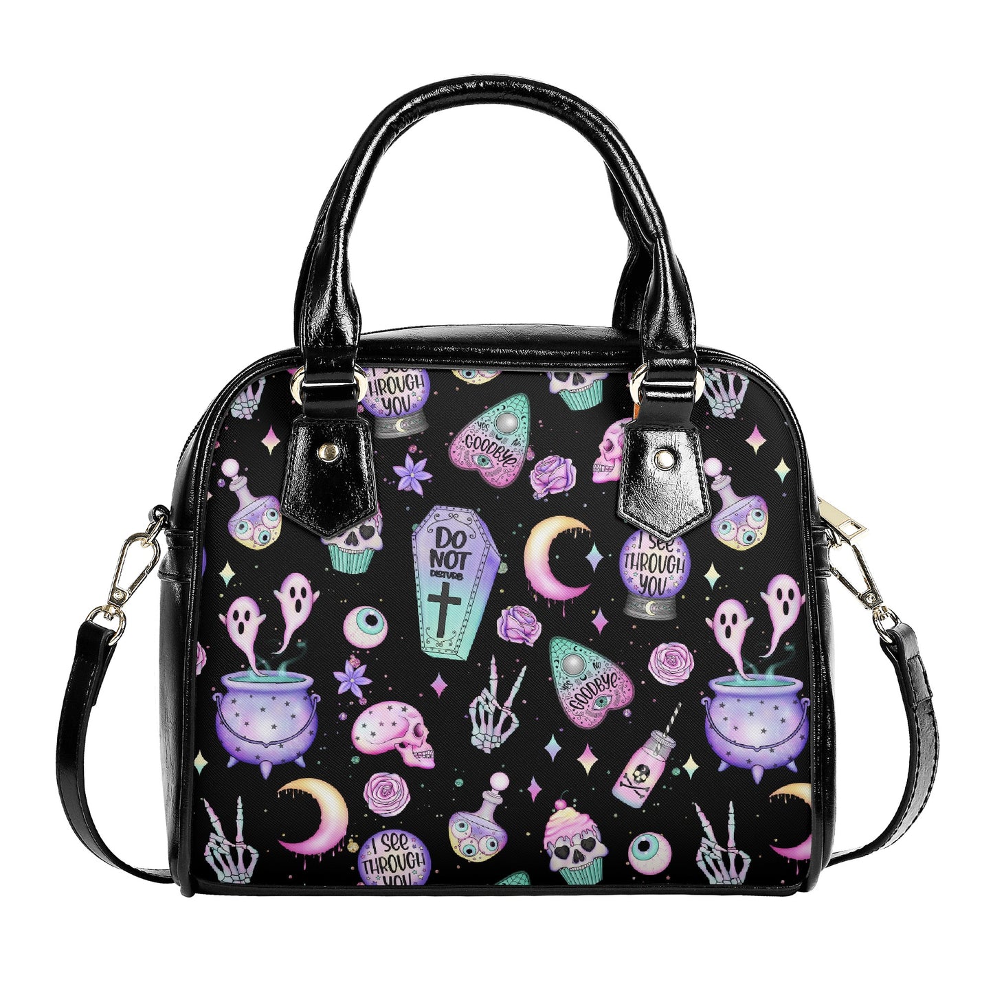 Midnight Coven Handbag, Pastel Goth Vegan Leather Handbag