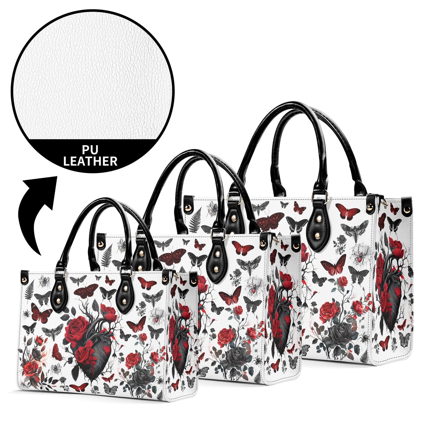 Gothic Botanical vegan leather handbag