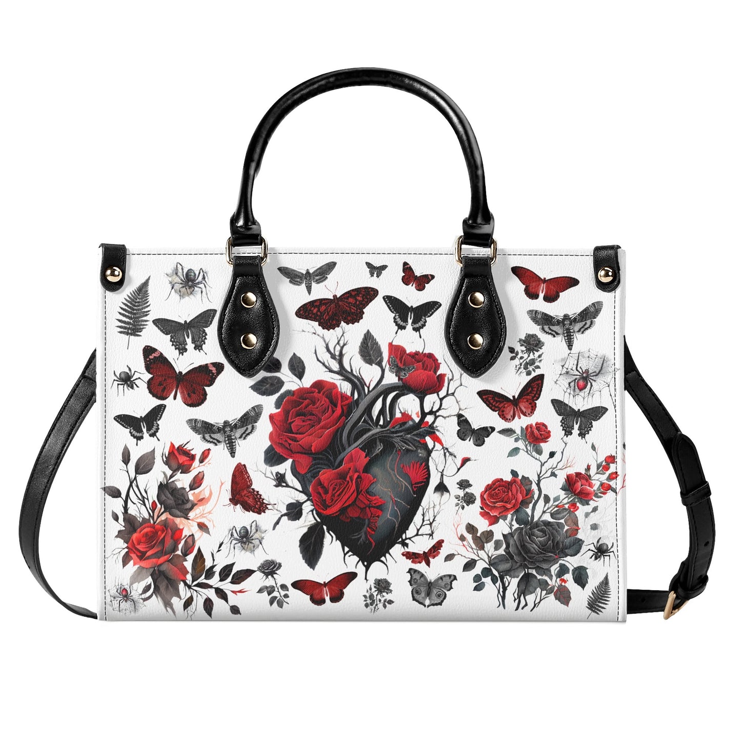Gothic Botanical vegan leather handbag