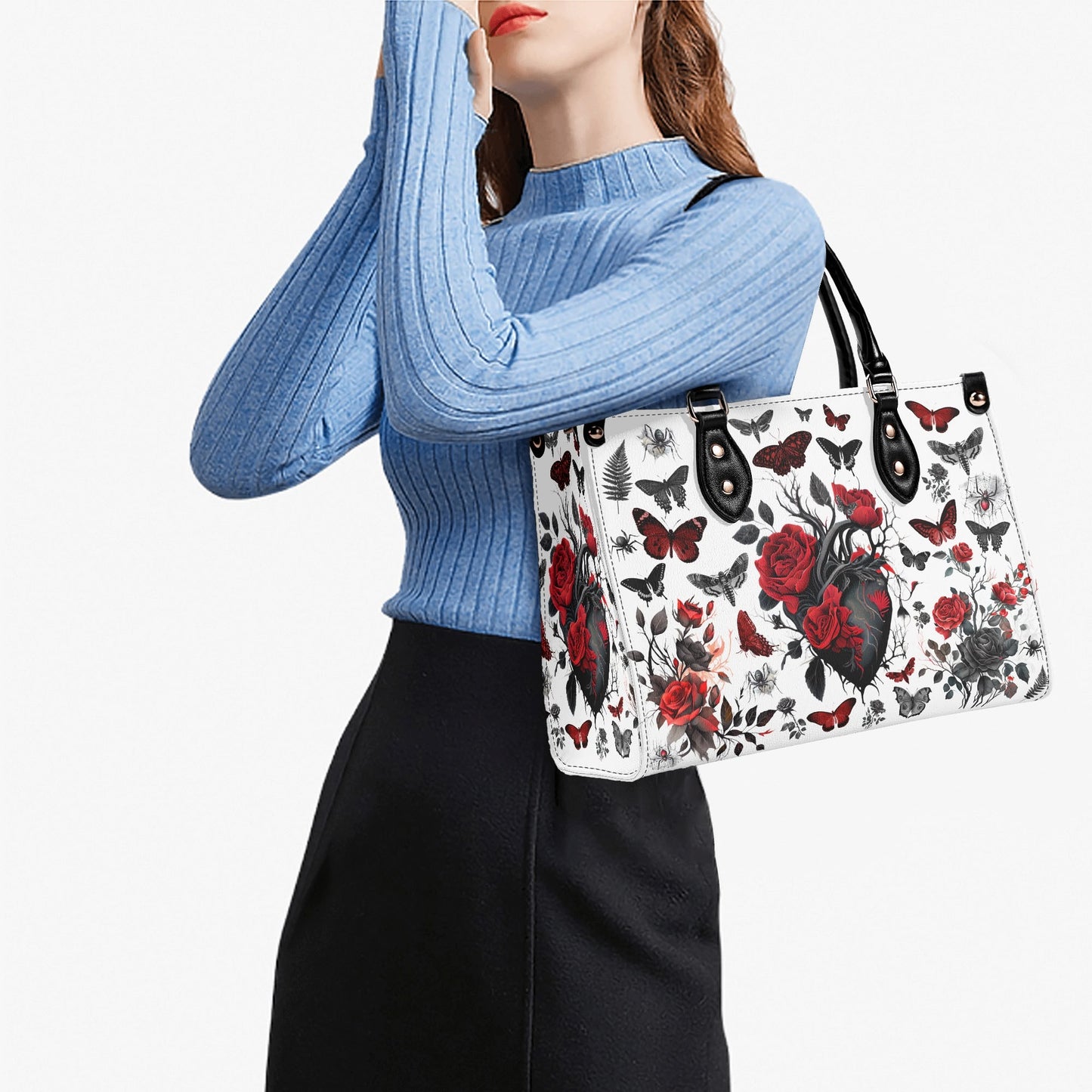 Gothic Botanical vegan leather handbag