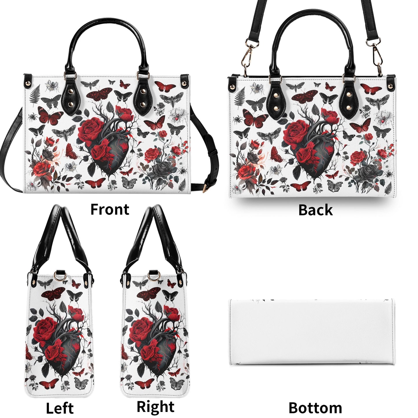 Gothic Botanical vegan leather handbag