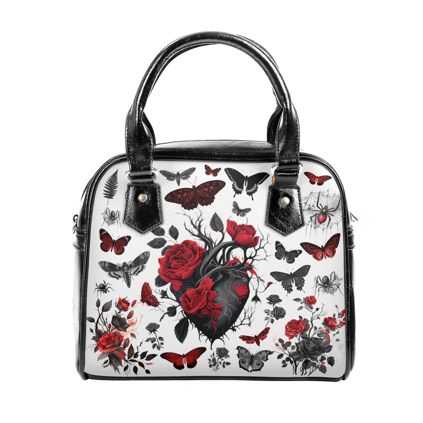 Gothic Botanical Vegan Leather Handbag