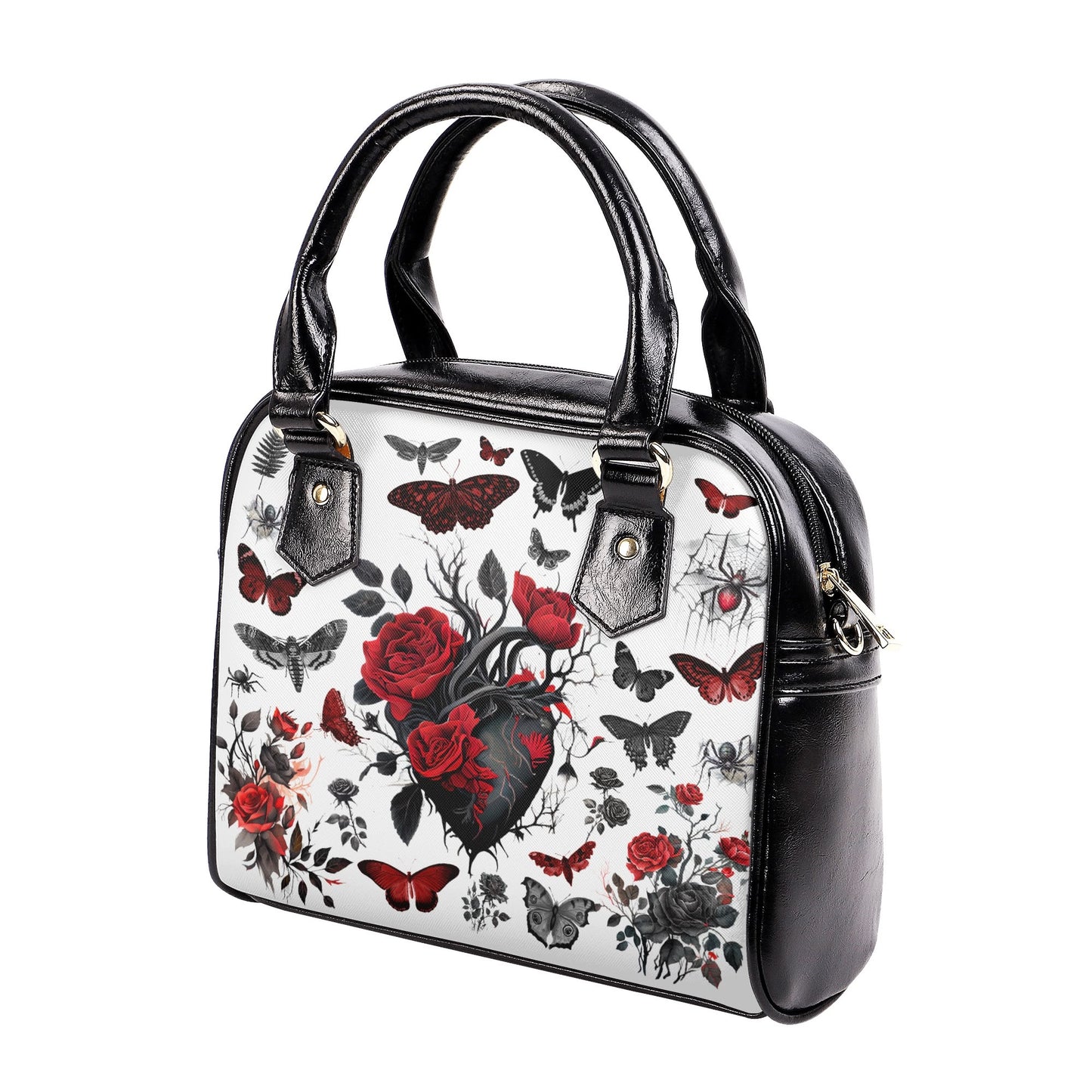 Gothic Botanical Vegan Leather Handbag