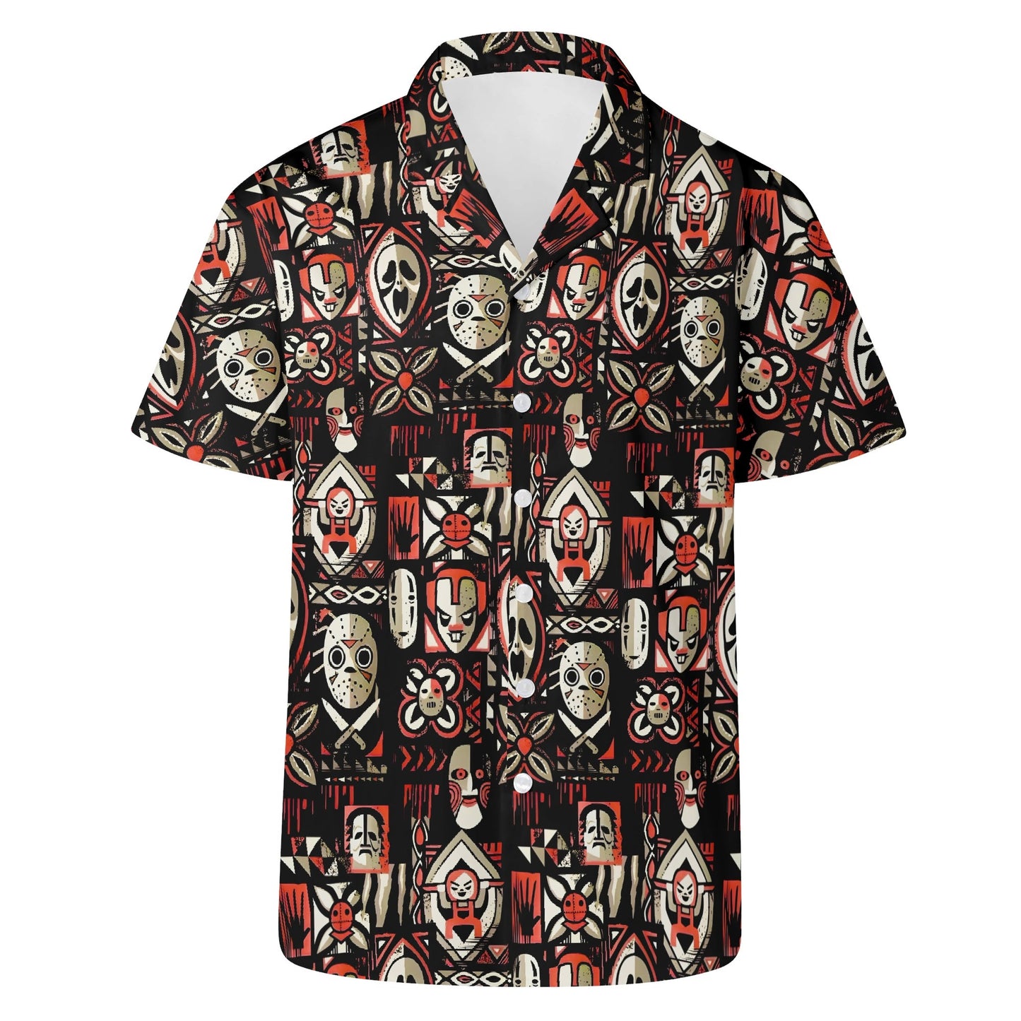 Tiki Horror Movies Mens Casual Hawaiian Shirt, up to 6XL