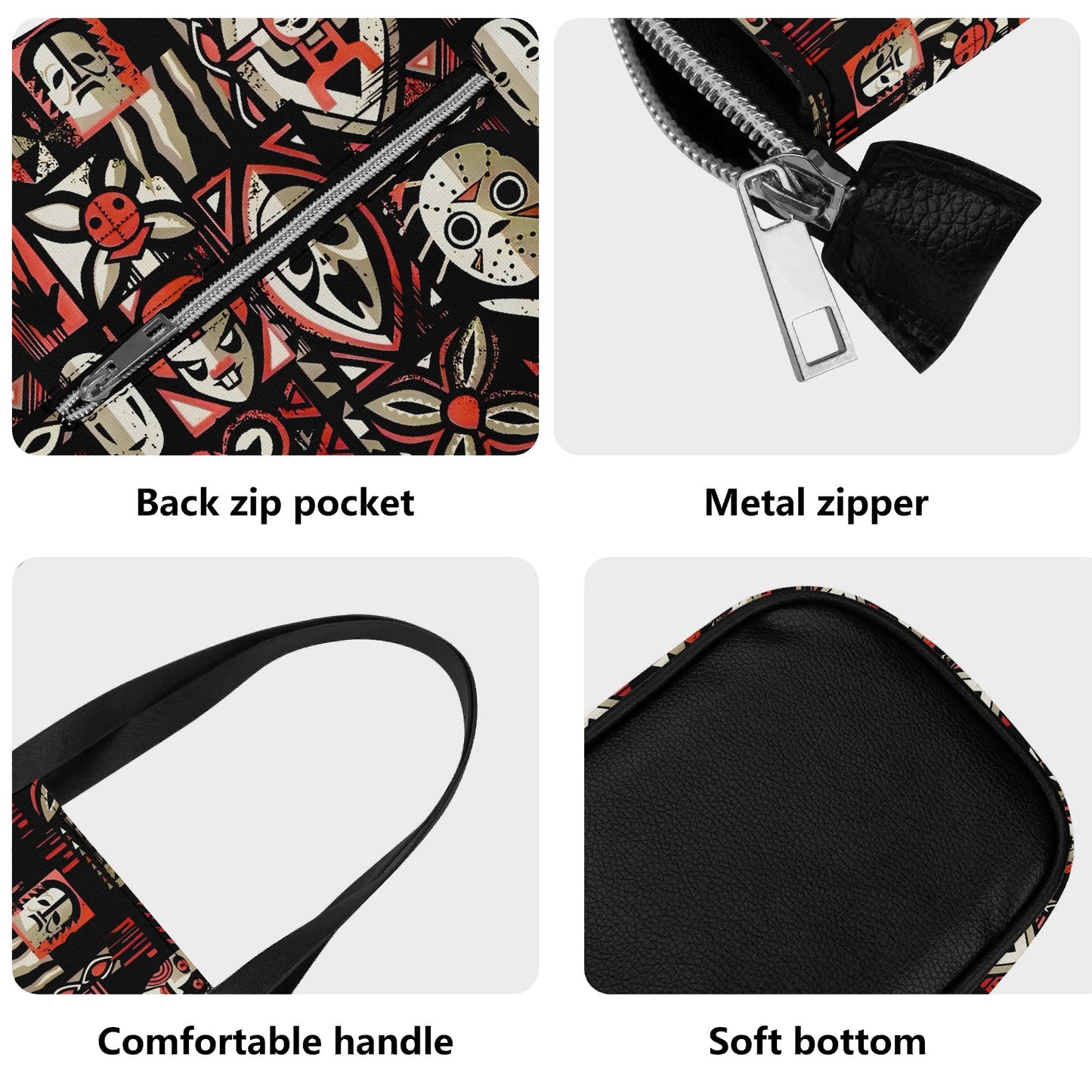 Tiki Horror Movies Vegan Leather Tote Bag