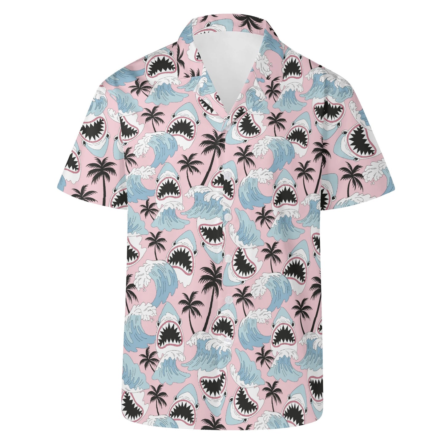 Shark Attack ! Funny Mens Casual Hawaiian Shirt, horror movie, Summerween