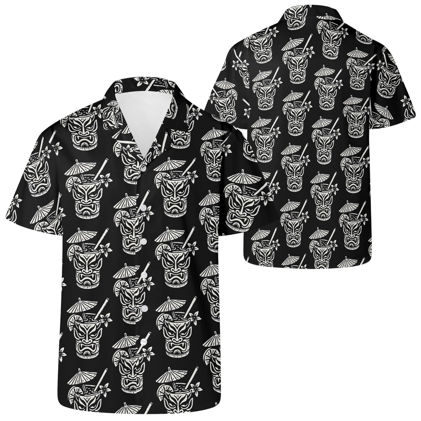 Demon Tiki Cocktail Hawaiian Shirt, Spooky Summer Shirt