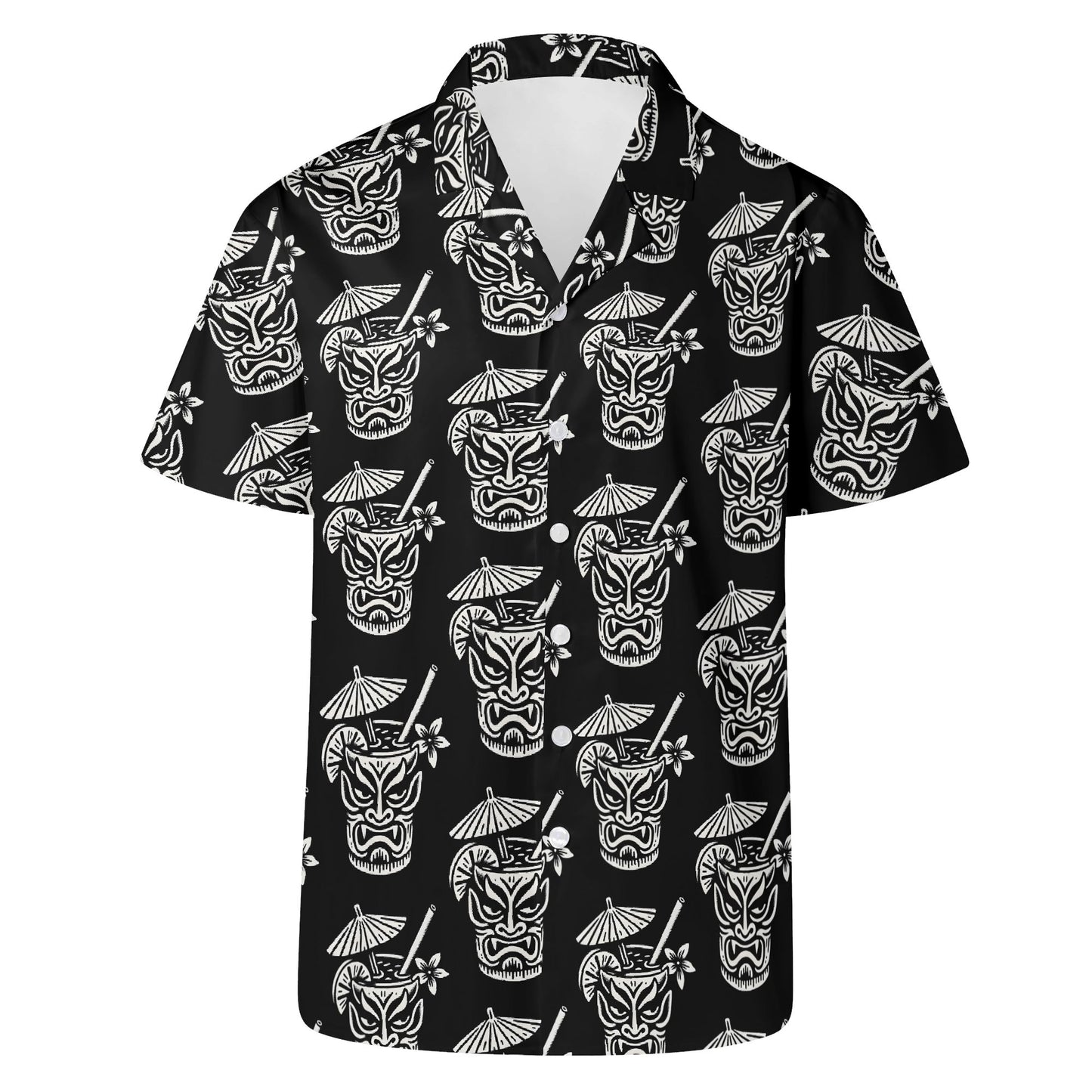 Demon Tiki Cocktail Hawaiian Shirt, Spooky Summer Shirt
