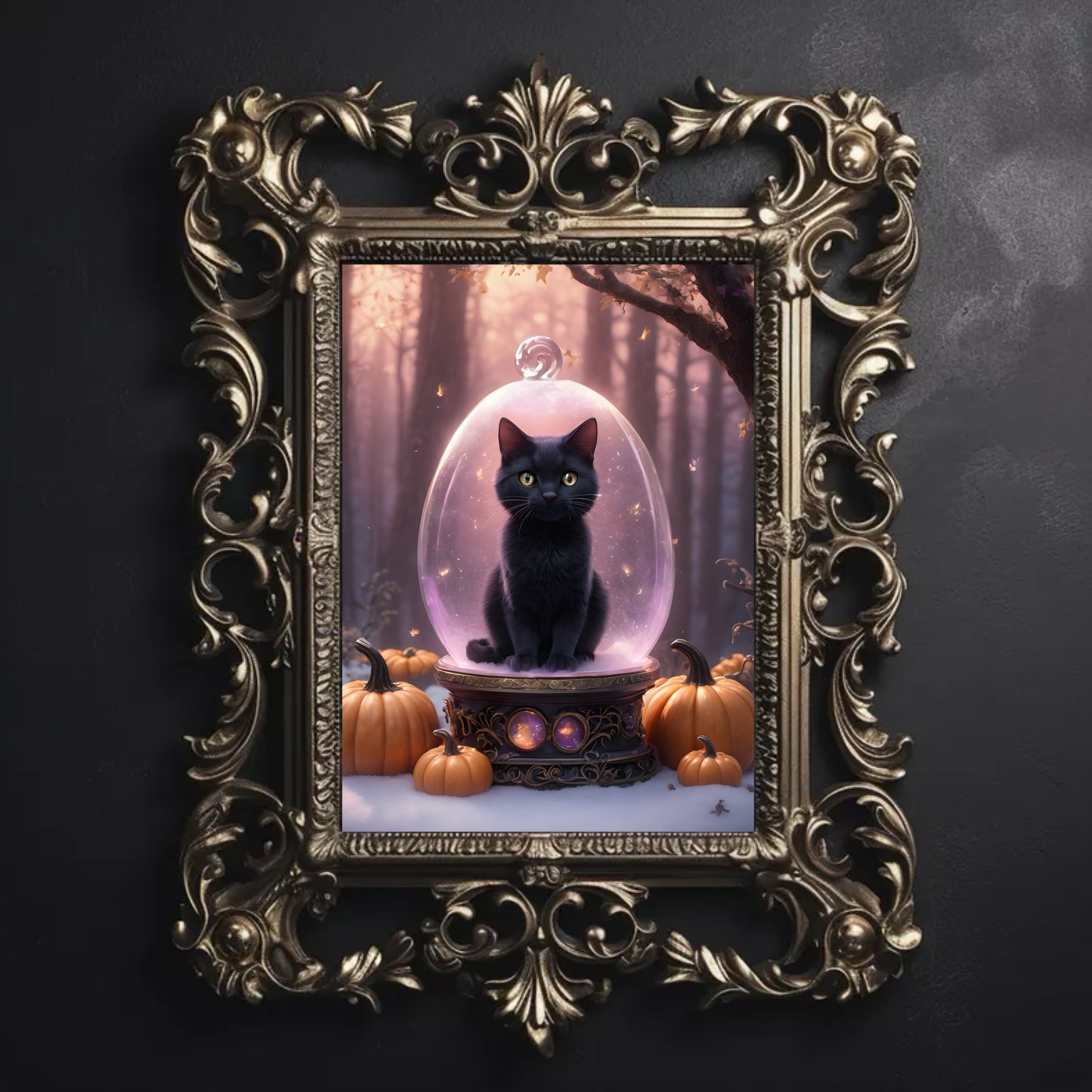 Black Cat Fine Art Print, Dark Academia, Goth Wall Decor, Gothic Gallery Wall, Halloween Decor