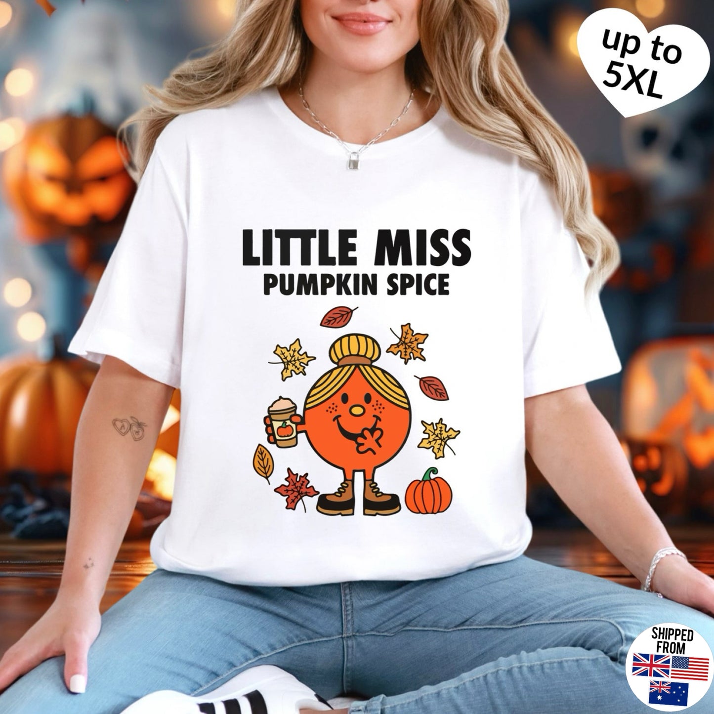 Little Miss Pumpkin Spice T-shirt, up to 5XL