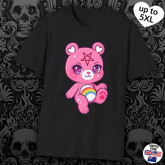 Cute Satanic Bear Softstyle T-Shirt, up to 5XL