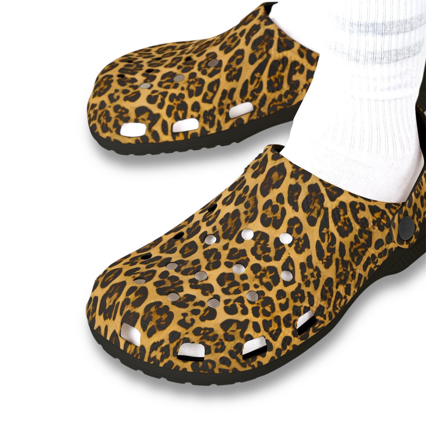 Leopard Print EVA Foam Clogs for Comfortable & Fun Footwear, Garden Shoes, Casual Slippers, Trendy Summer Footwear