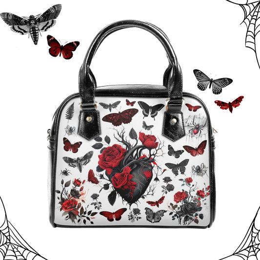 Gothic Botanical Vegan Leather Handbag