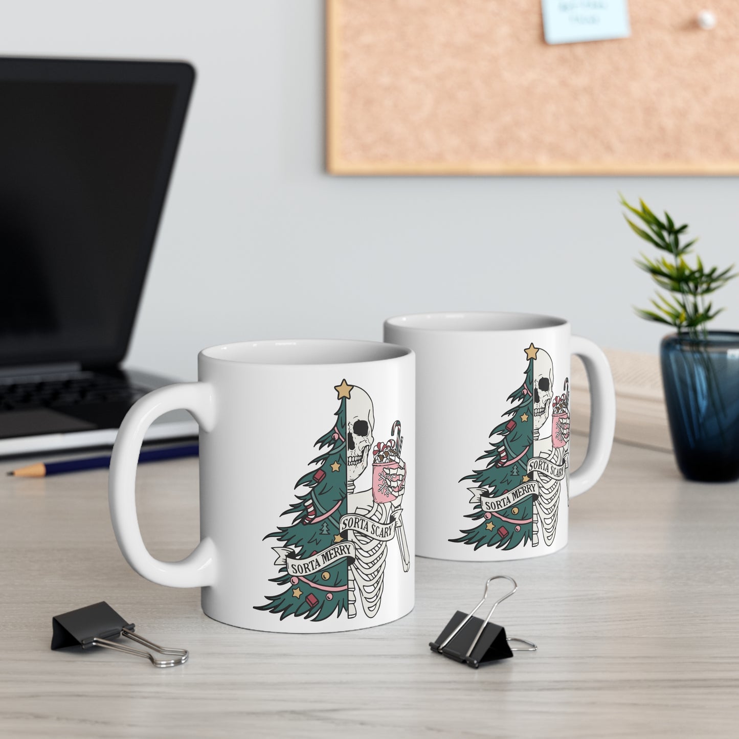 Sorta Merry Sorta Scary Christmas Mug, pastel goth