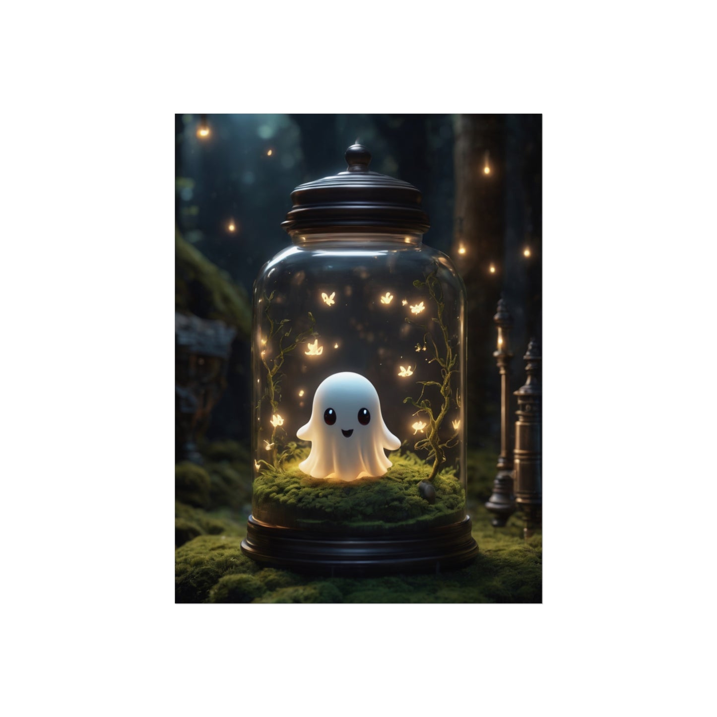 Cute Ghost Fine Art Print, Dark Academia, Goth Wall Decor, Gothic Gallery Wall, Halloween Decor