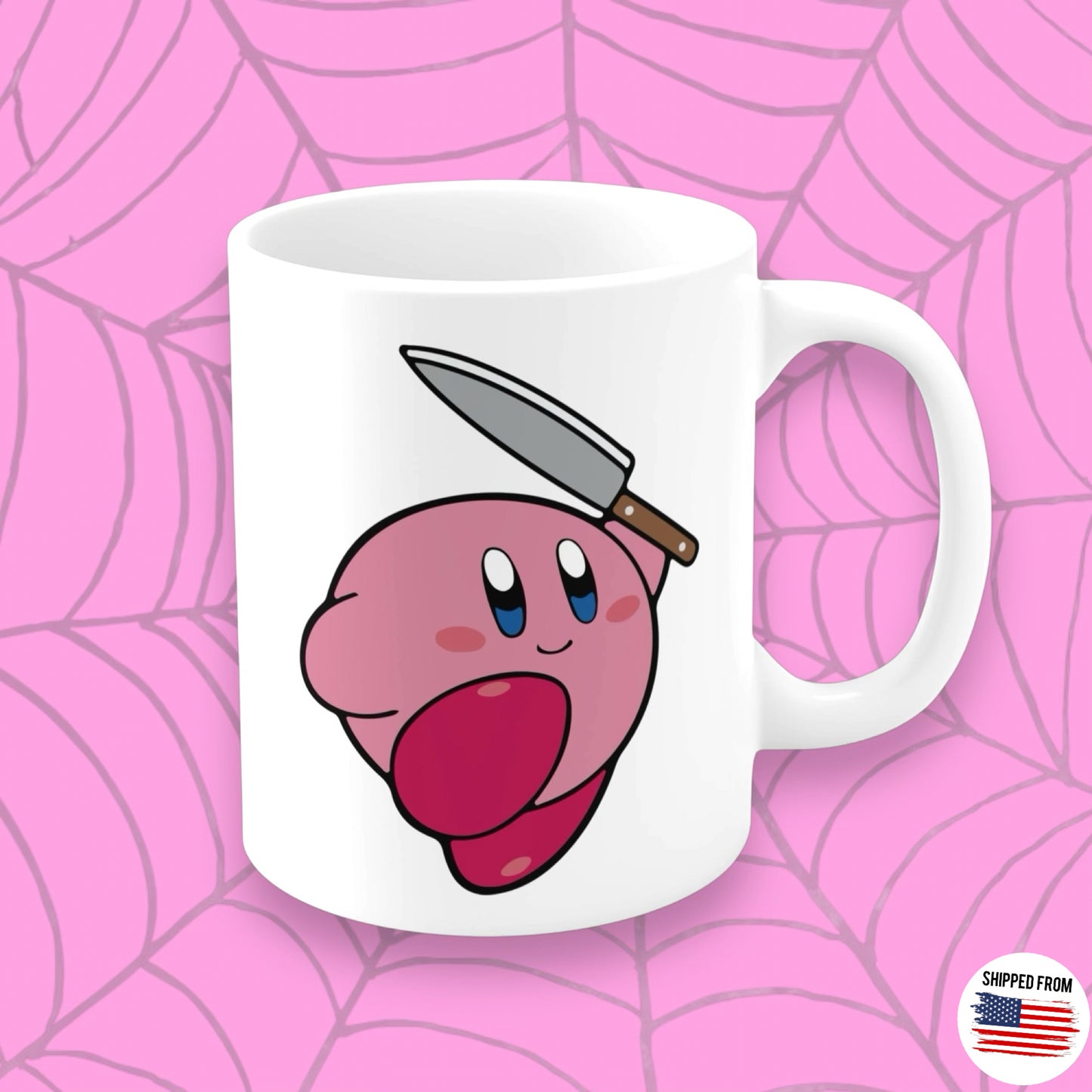 Kirby with knife Mug