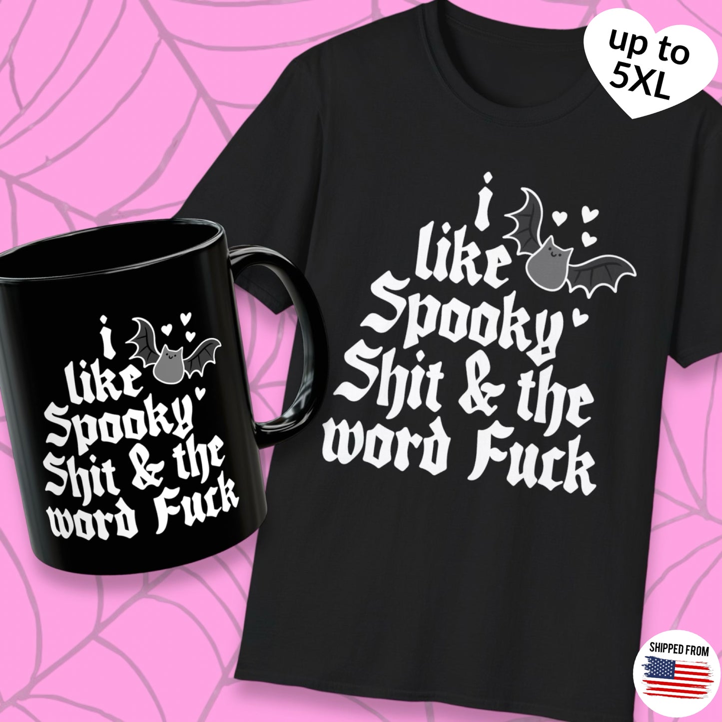I like spooky sh*t and the word f*ck, Goth Mug, Halloween