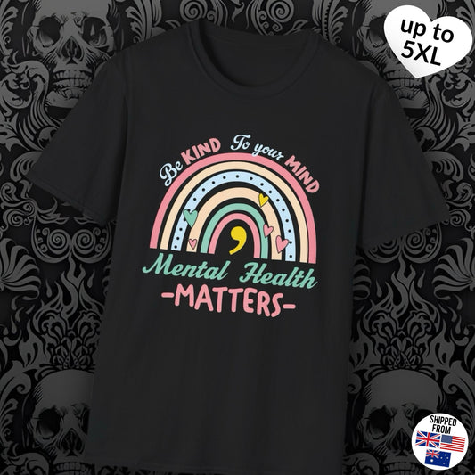 Mental Health Matters, Softstyle T-Shirt, rainbow, pastel