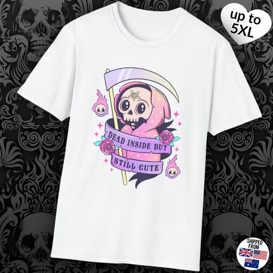 Dead inside but still cute, Softstyle T-Shirt, Halloween, kawaii, up to 5XL