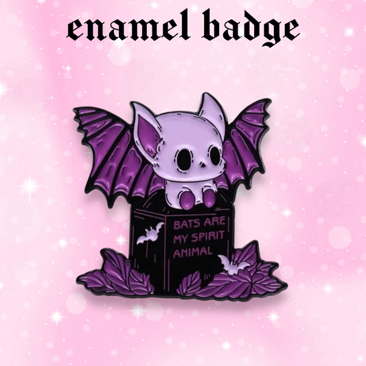 cute bat badge, kawaii goth