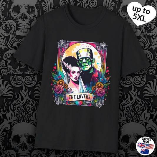 Frankenstein Tarot Card Softstyle T-Shirt, up to 5XL, Horror Movies, Halloween