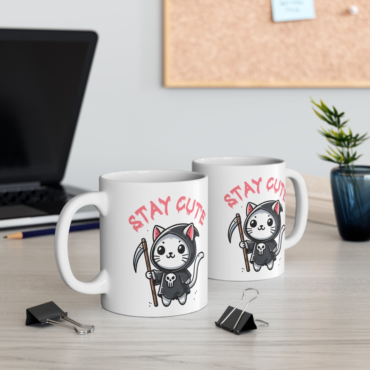 Cute Grim Reaper Mug, spooky, Halloween