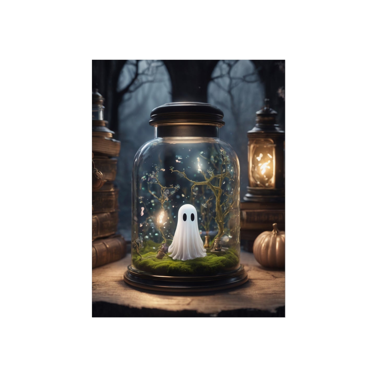 Cute Ghost Fine Art Print, Dark Academia, Goth Wall Decor, Gothic Gallery Wall, Halloween Decor