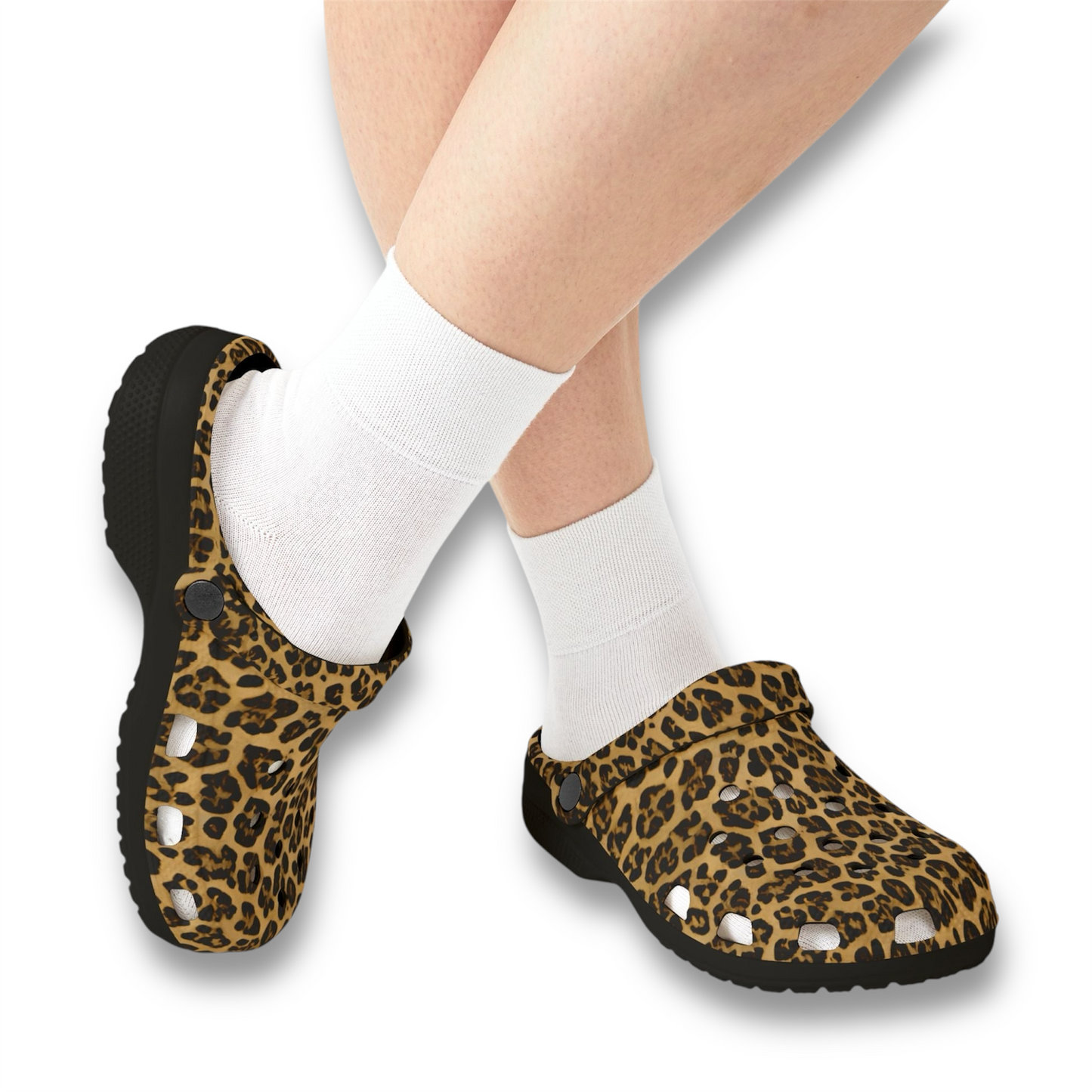 Leopard Print EVA Foam Clogs for Comfortable & Fun Footwear, Garden Shoes, Casual Slippers, Trendy Summer Footwear