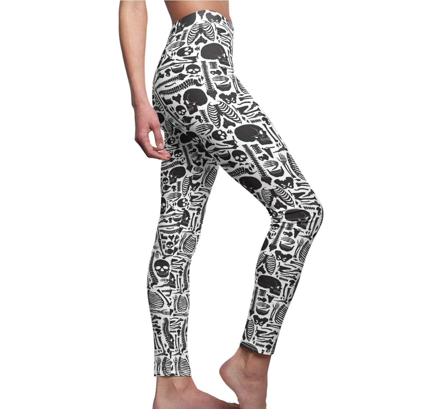 Spooky Skeletons Casual Print Leggings, Halloween