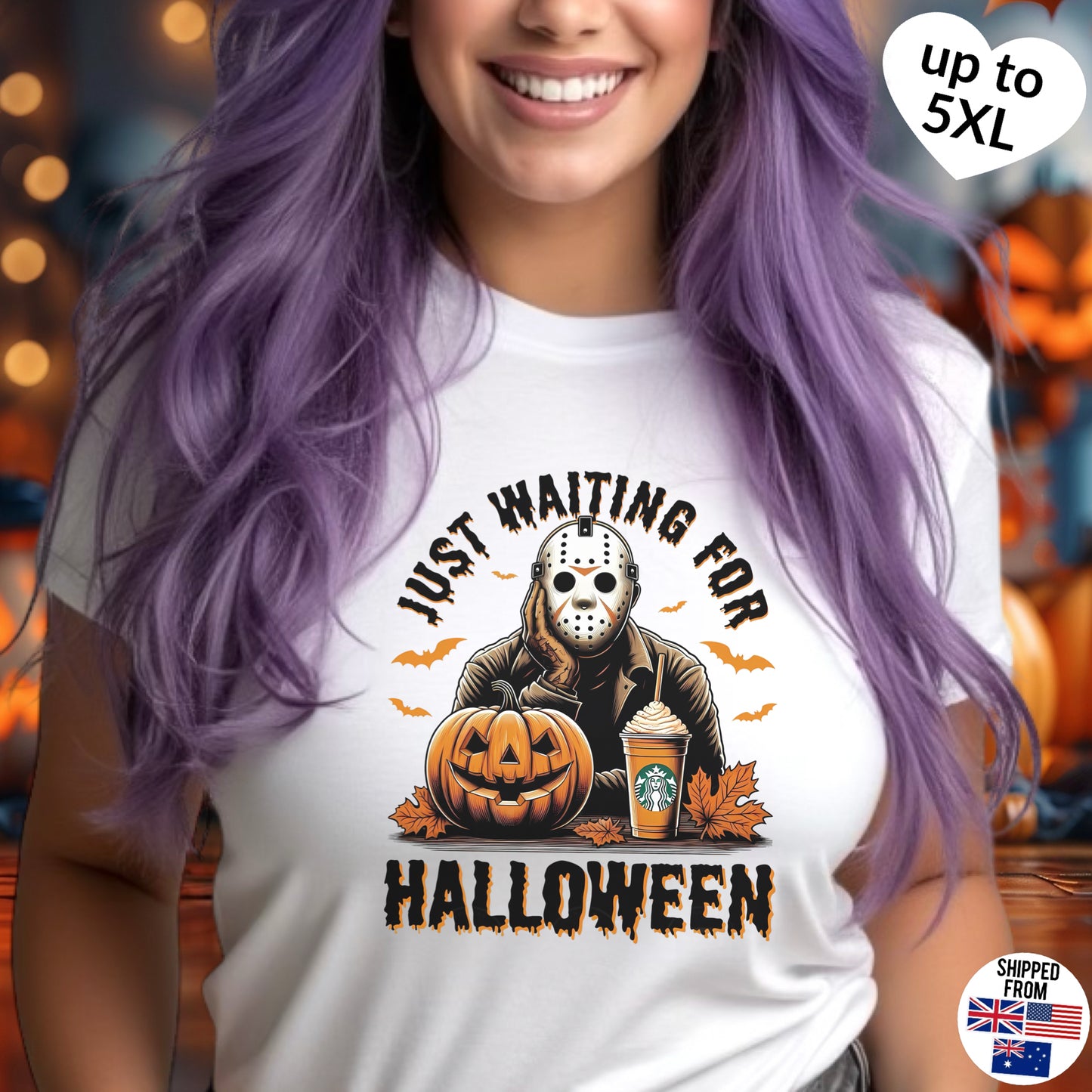 Waiting for Halloween T-shirt, up to 5XL, Jason Voorhees, horror movies