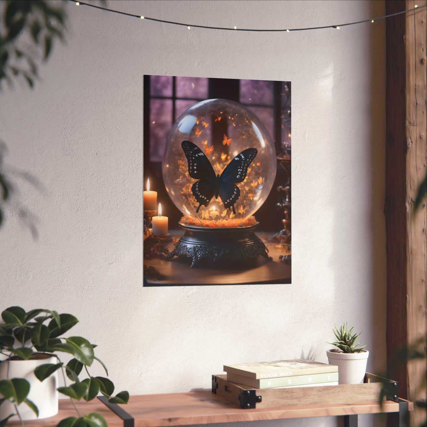 Black Butterfly Fine Art Print, Dark Academia, Goth Wall Decor, Gothic Gallery Wall, Halloween Decor