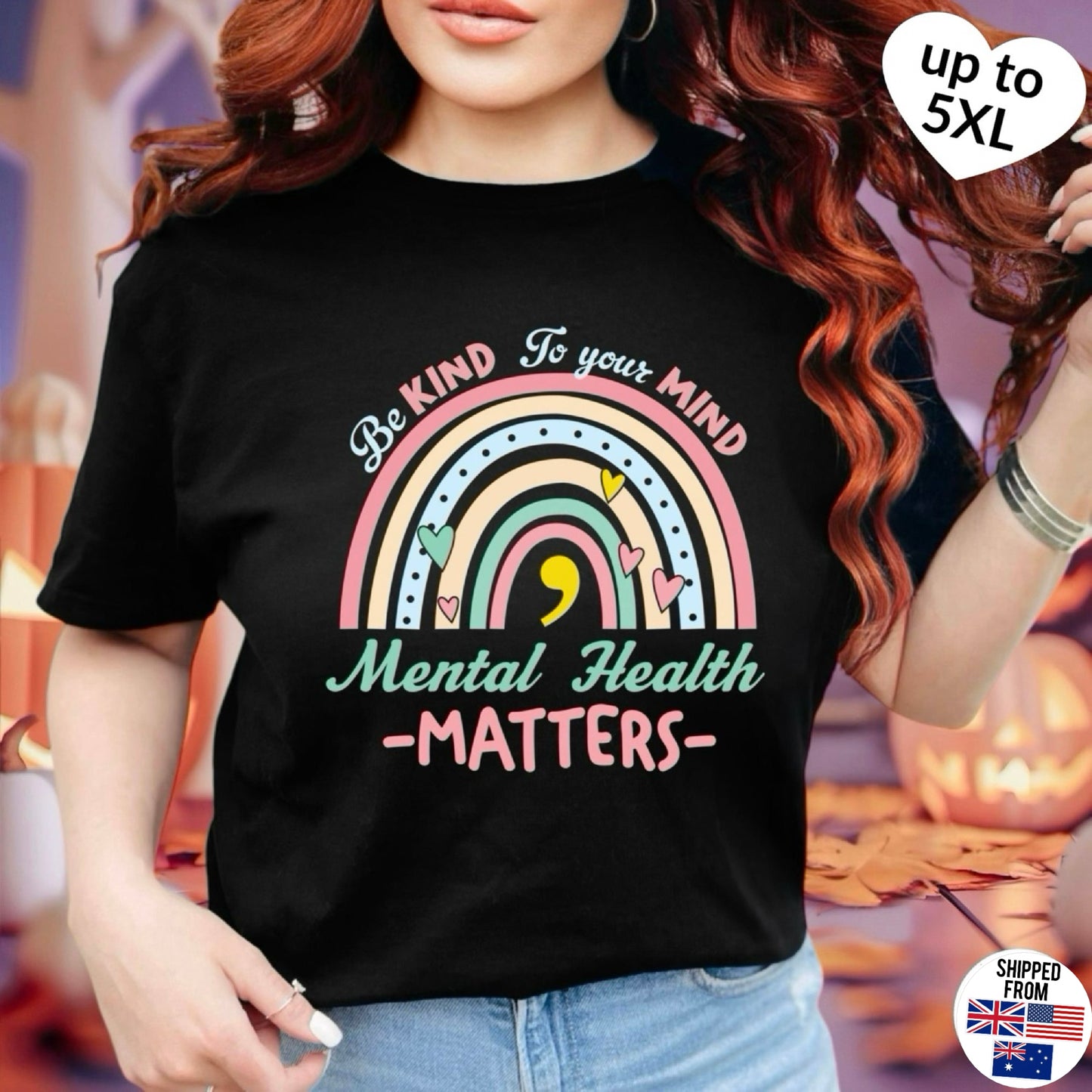 Mental Health Matters, Softstyle T-Shirt, rainbow, pastel