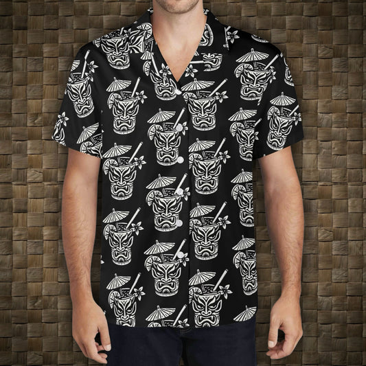 Demon Tiki Cocktail Hawaiian Shirt, Spooky Summer Shirt