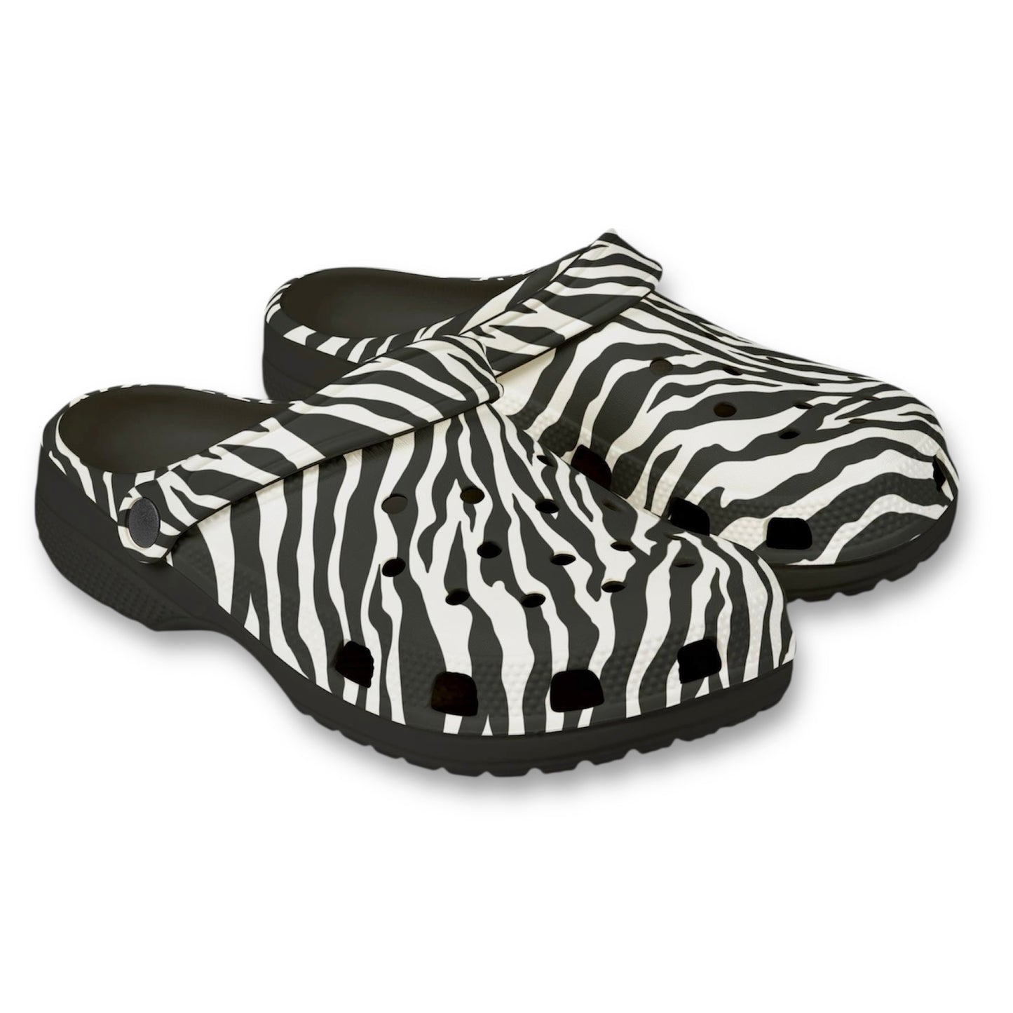 Zebra Print EVA Foam Clogs for Comfortable & Fun Footwear, Garden Shoes, Casual Slippers, Trendy Summer Footwear