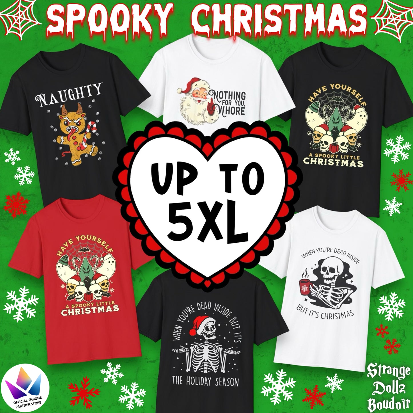 Spooky Little Christmas T-shirt, up to 5XL