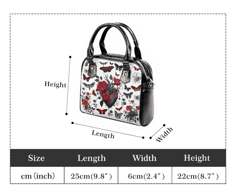 Gothic Botanical Vegan Leather Handbag